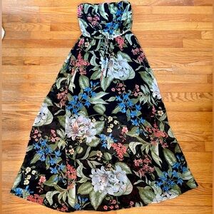 Bobeau Floral Maxi Dress - Black, Blue, Green, Red